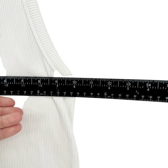 COMMANDO Women Studio Ribbed Haltered Neck Tank Top White Size Small/Medium - Picture 5 of 6